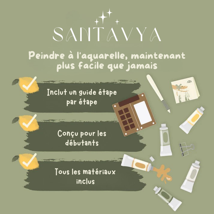 Santavya™ Kit d'aquarelles miniature