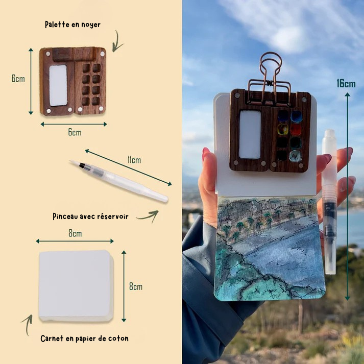 Santavya™ Kit d'aquarelles miniature