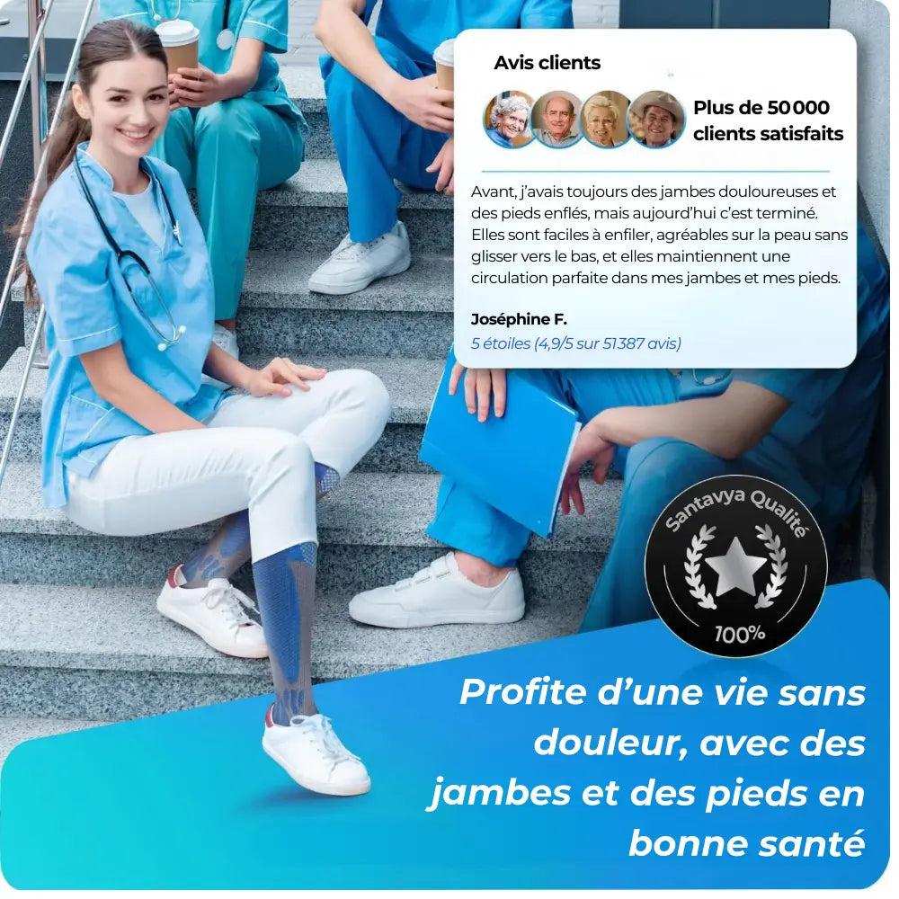 Santavya - Bas de contention pour des  jambes et des pieds sans douleur