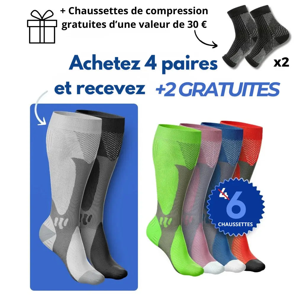 Santavya - Bas de contention pour des  jambes et des pieds sans douleur