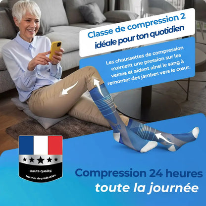 Santavya - Bas de contention pour des  jambes et des pieds sans douleur
