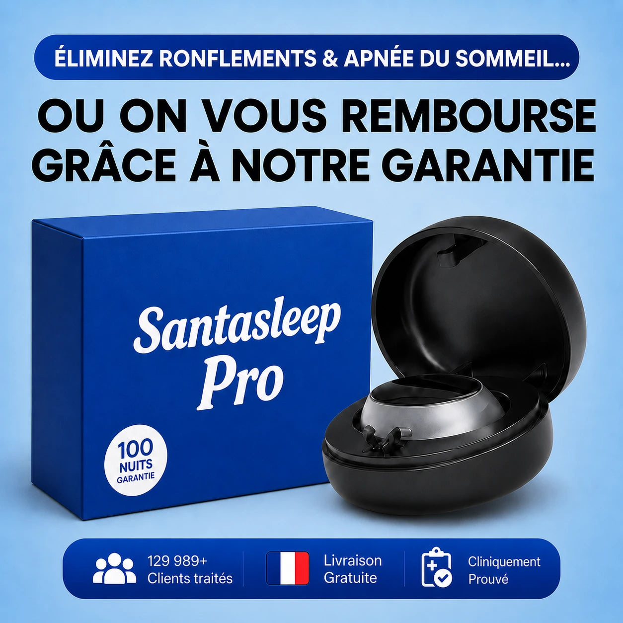 Santasleep Pro™ — Élimine les ronflements et l'apnée du sommeil